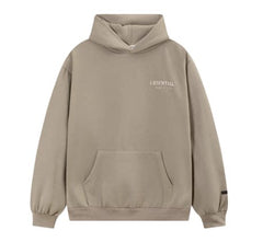 Fear Of God Essentials Hot Stamped Double‑Line Pullover Hoodie Taupe