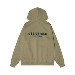 Fear Of God Essentials Back Print Hoodie Khaki