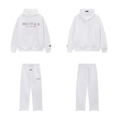Fear Of God Essentials Hot Stamped Double Line Hoodie & Straight Pants Set White