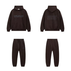 Fear Of God Essentials 26 Graphic Hoodie & Jogger Tracksuit Set Dark Brown