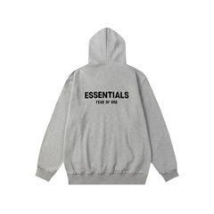 Fear Of God Essentials Big Back Logo Pullover Hoodie Medium Heather Grey