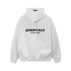 Fear Of God Essentials Back Logo Oversized Hoodie White