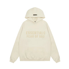 Fear Of God Essentials Double‑Line Plush Pullover Hoodie Cream