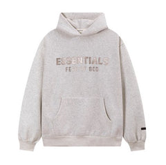 Fear Of God Essentials Hot Stamped Large Logo Pullover Hoodie Light Heather Grey