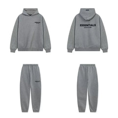Fear Of God Essentials Hoodie Sweatpants Tracksuit Set Dark Heather Grey
