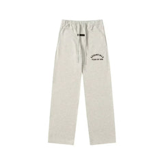Fear Of God Essentials Logo Straight‑Leg Sweatpants Light Oat Heather