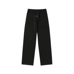 Fear Of God Essentials Tone‑on‑Tone Fear Of God Text Straight‑Leg Sweatpants Black
