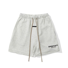 Fear Of God Essentials Logo Fleece Shorts Light Oat Heather