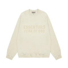 Fear Of God Essentials Double‑Line Plush Crewneck Sweatshirt Cream
