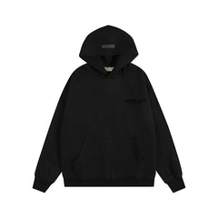 Fear Of God Essentials Chest Logo Pullover Hoodie Black