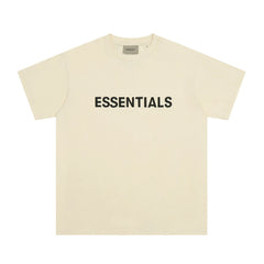 Fear Of God Essentials 3D Chest Logo Short Sleeve T-Shirt Cream