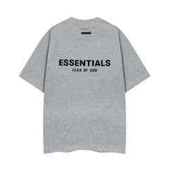 Fear Of God Essentials Double Line Back Logo Oversized T‑Shirt Medium Heather Grey