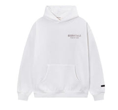 Fear Of God Essentials Hot Stamped Double Line Pullover Hoodie White