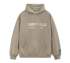 Fear Of God Essentials Hot Stamped Large Logo Pullover Hoodie Taupe