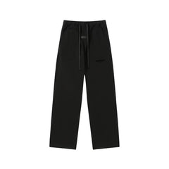 Fear Of God Essentials Tone‑on‑Tone Text Logo Straight‑Leg Sweatpants Black