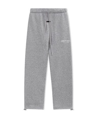 Fear Of God Essentials Hot Stamped Double Line Straight Leg Sweatpants Heather Grey