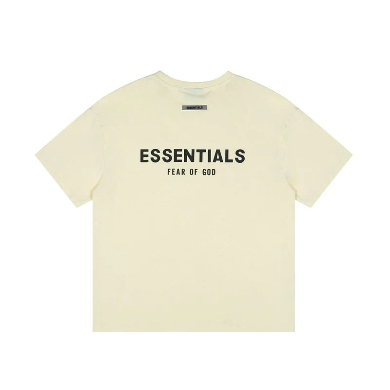 Fear Of God Essentials Core Logo Oversized T‑Shirt Cream