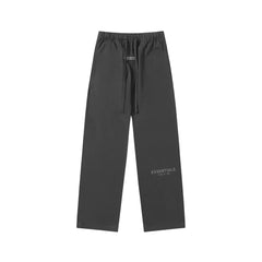 Fear Of God Essentials Contrast Text Logo Straight‑Leg Sweatpants Dark Grey