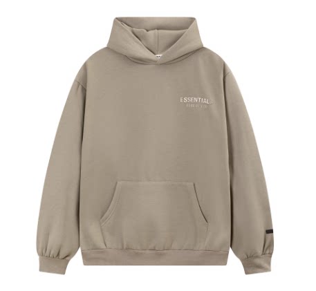 Fear Of God Essentials Hot Stamped Double‑Line Pullover Hoodie Taupe