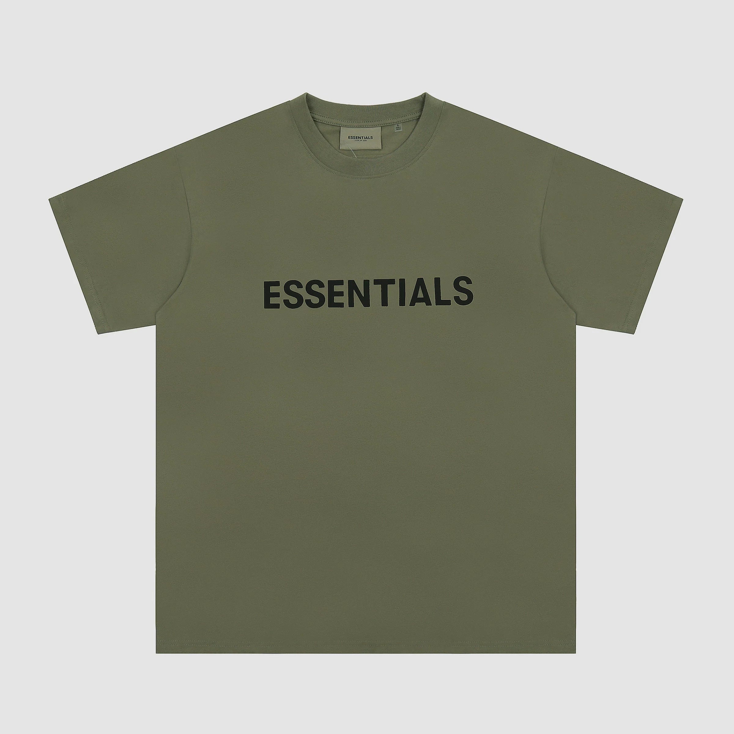Fear Of God Essentials 3D Chest Logo Short Sleeve T‑Shirt Military Olive