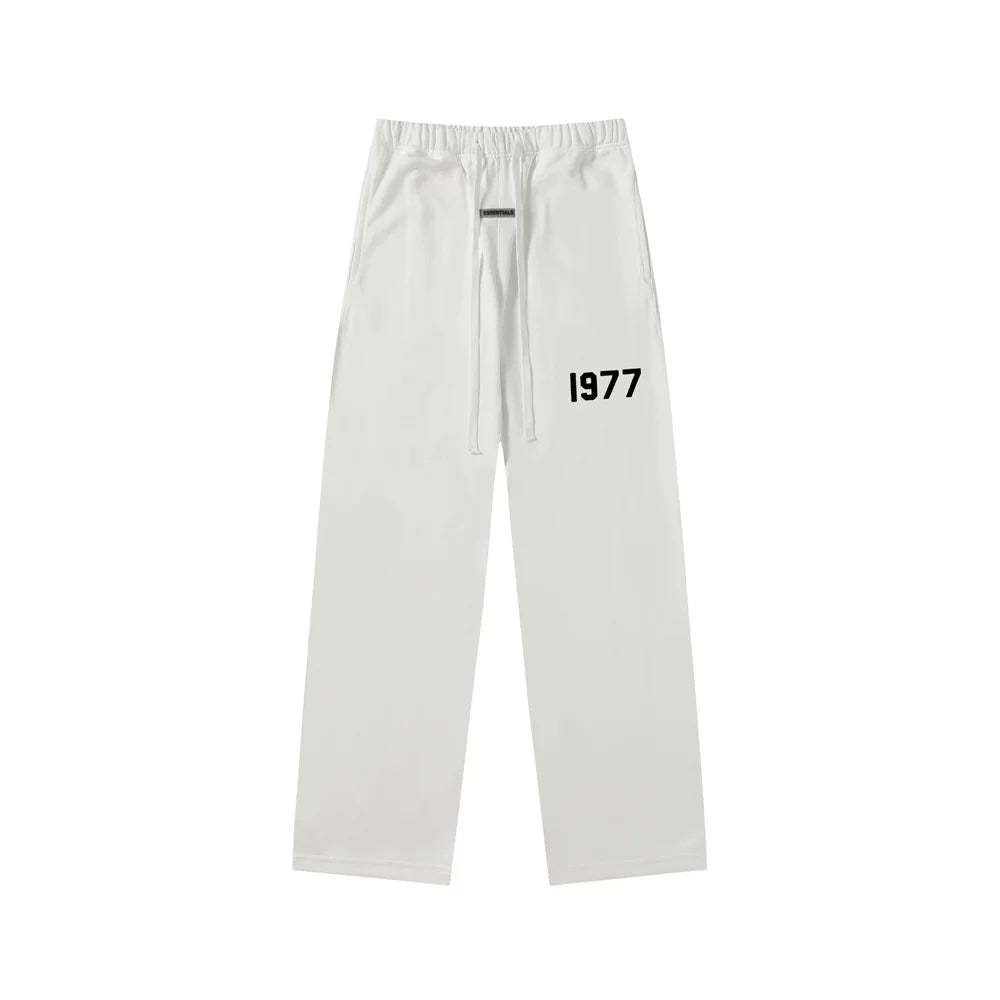 Fear Of God Essentials 1977 Graphic Straight‑Leg Sweatpants Off‑White