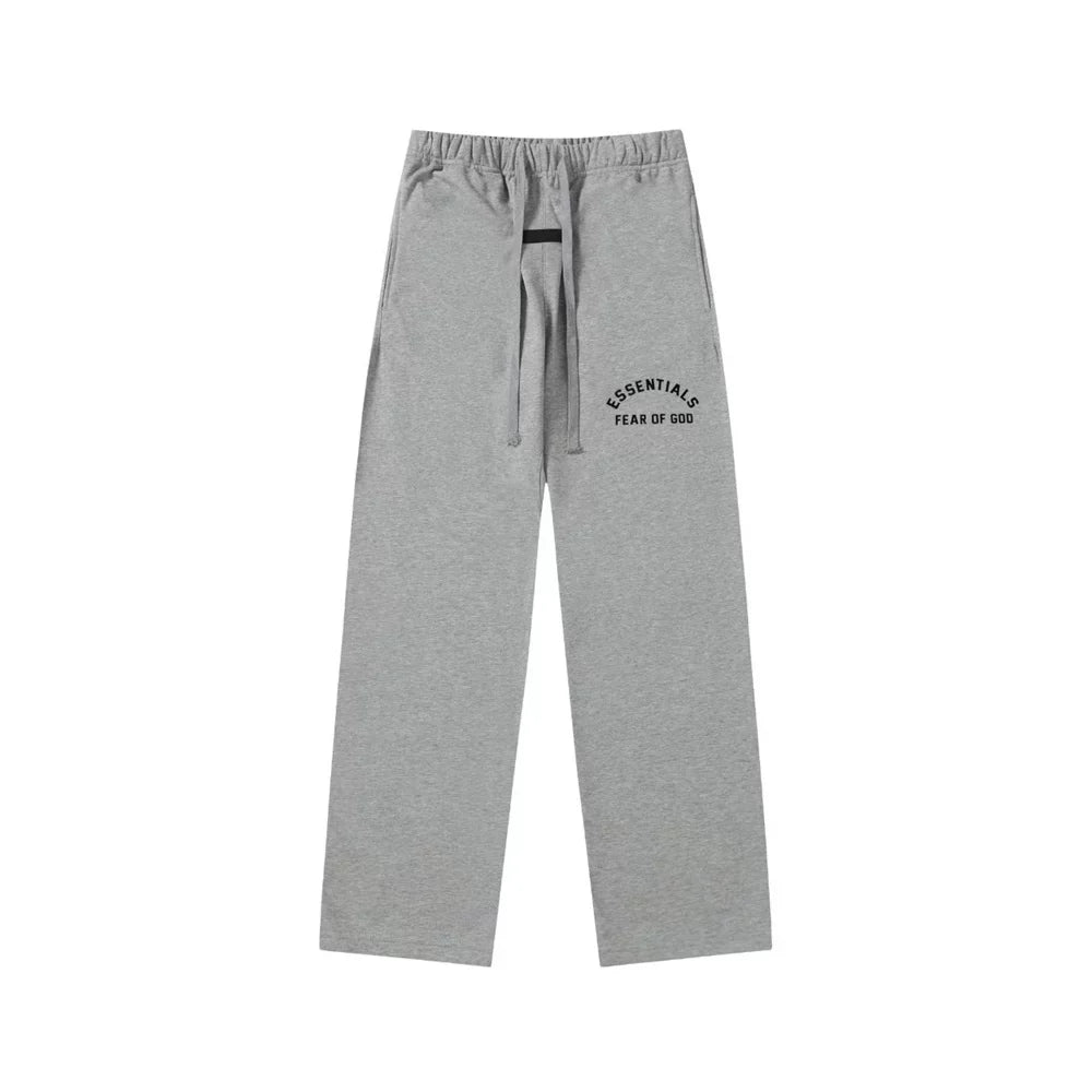Fear Of God Essentials Arched Logo Straight‑Leg Sweatpants Medium Heather Grey