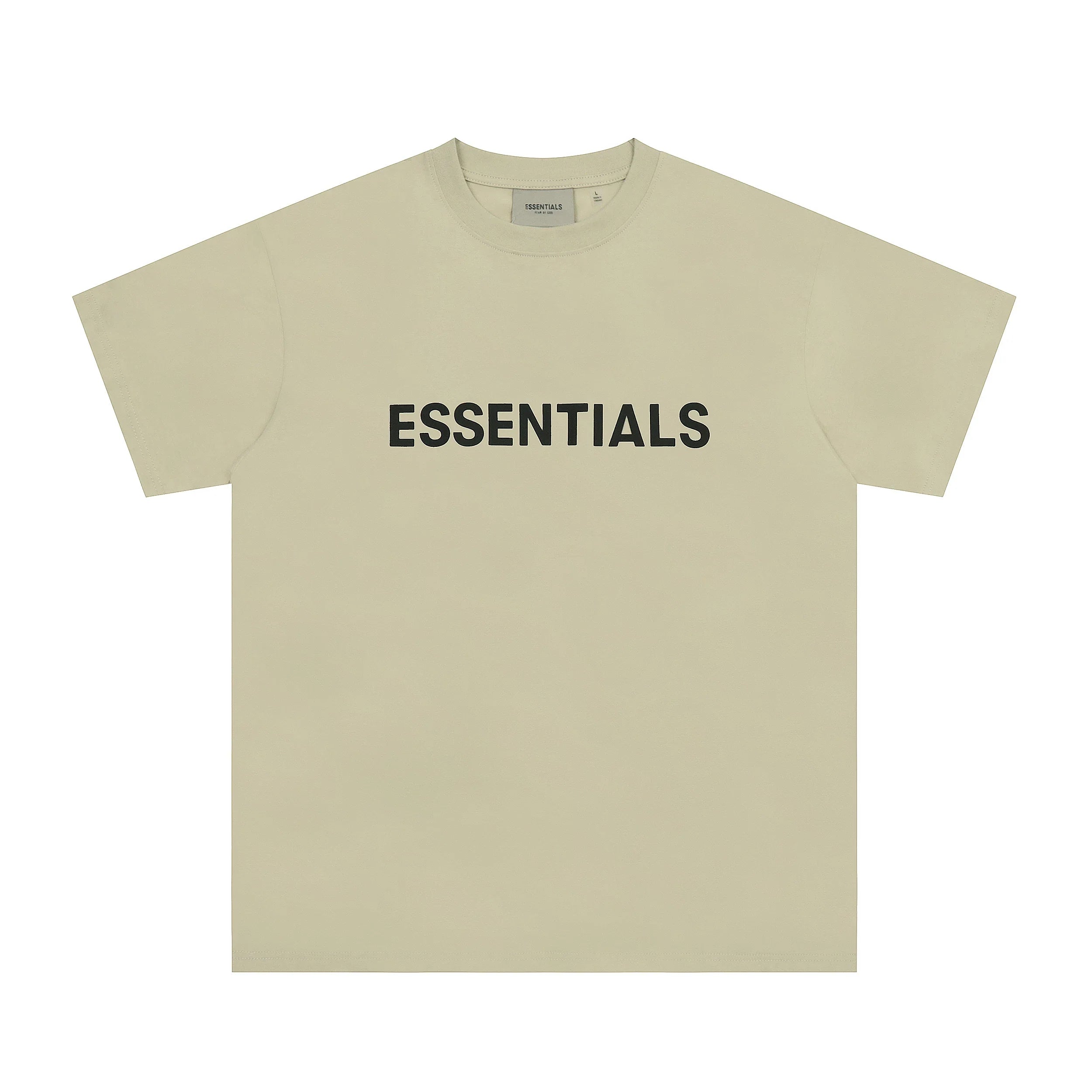 Fear Of God Essentials 3D Chest Logo Short Sleeve T-Shirt Light Beige