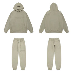 Fear Of God Essentials Tone‑on‑Tone Hoodie & Jogger Tracksuit Set Light Sage