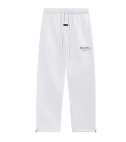 Fear Of God Essentials Hot Stamped Double Line Straight Leg Sweatpants White
