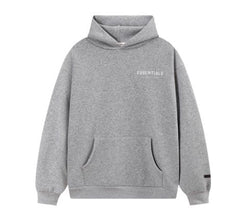 Fear Of God Essentials Hot Stamped Double‑Line Pullover Hoodie Heather Grey
