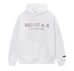 Fear Of God Essentials Hot Stamped Large Logo Pullover Hoodie White