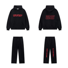 Fear Of God Essentials 26 Graphic Hoodie & Straight‑Leg Pants Set Black
