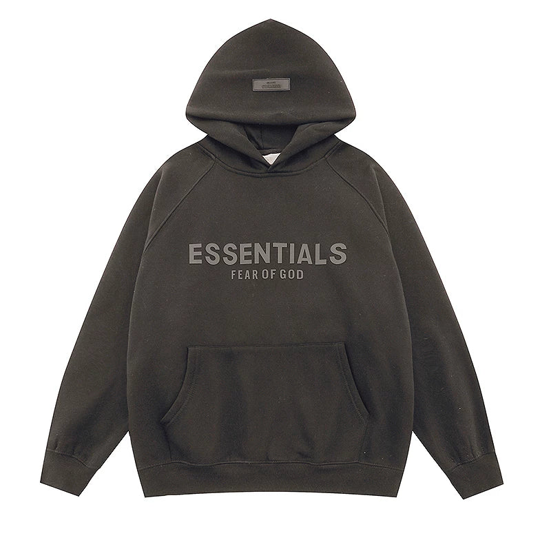 Fear Of God Essentials Tone‑on‑Tone Pullover Hoodie Black
