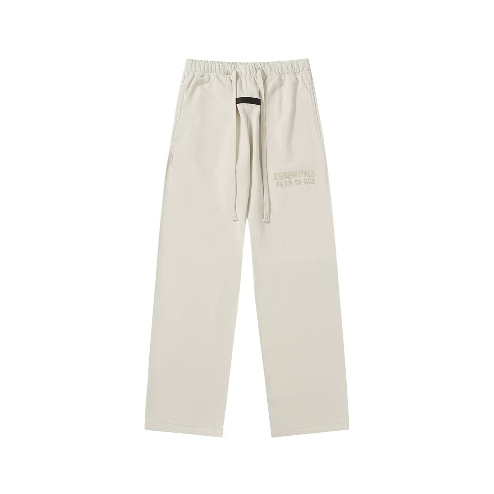 Fear Of God Essentials Tone‑on‑Tone Fear Of God Text Straight‑Leg Sweatpants Off‑White