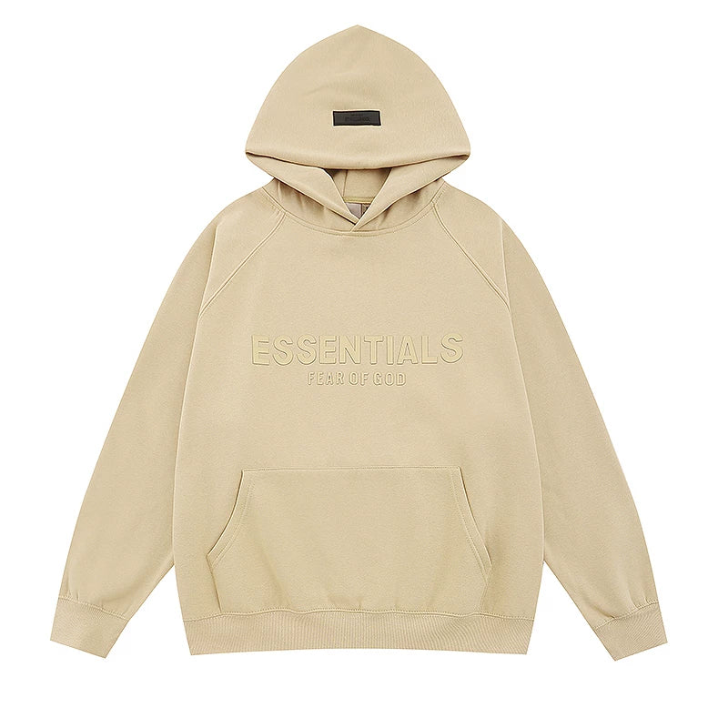 Fear Of God Essentials Tone‑on‑Tone Pullover Hoodie Cream Beige