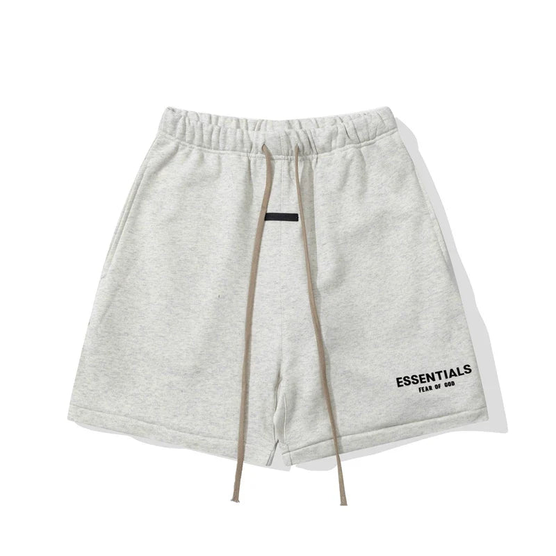 Fear Of God Essentials Logo Fleece Shorts Light Oat Heather