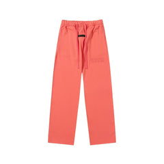 Fear Of God Essentials Tone‑on‑Tone Text Logo Straight‑Leg Sweatpants Coral Red