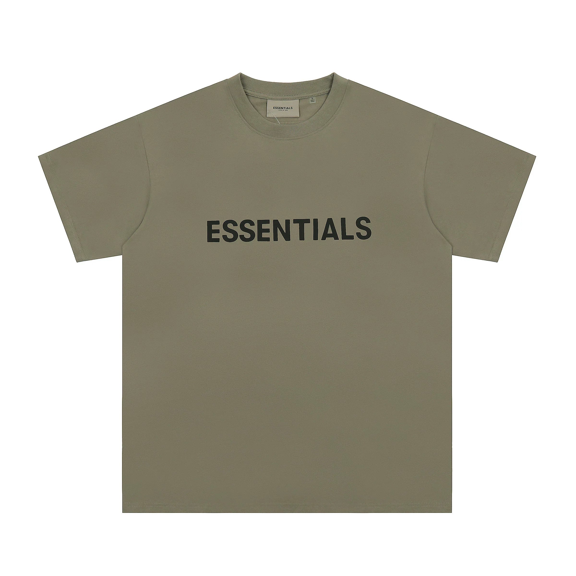 Fear Of God Essentials 3D Chest Logo Short Sleeve T-Shirt Olive Green