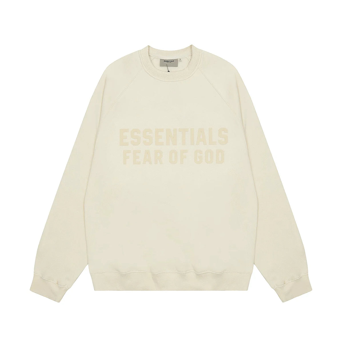Fear Of God Essentials Double‑Line Plush Crewneck Sweatshirt Cream