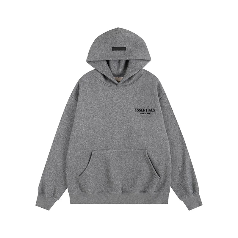 Fear Of God Essentials Chest Logo Pullover Hoodie Medium Heather Grey