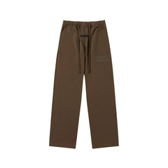 Fear Of God Essentials Tone‑on‑Tone Text Logo Straight‑Leg Sweatpants Dark Brown