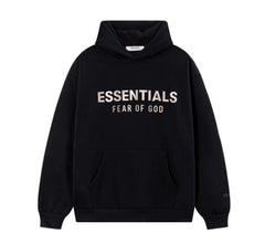 Fear Of God Essentials Hot Stamped Large Logo Pullover Hoodie Black