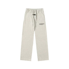 Fear Of God Essentials Logo Wide‑Leg Sweatpants Light Oat Heather