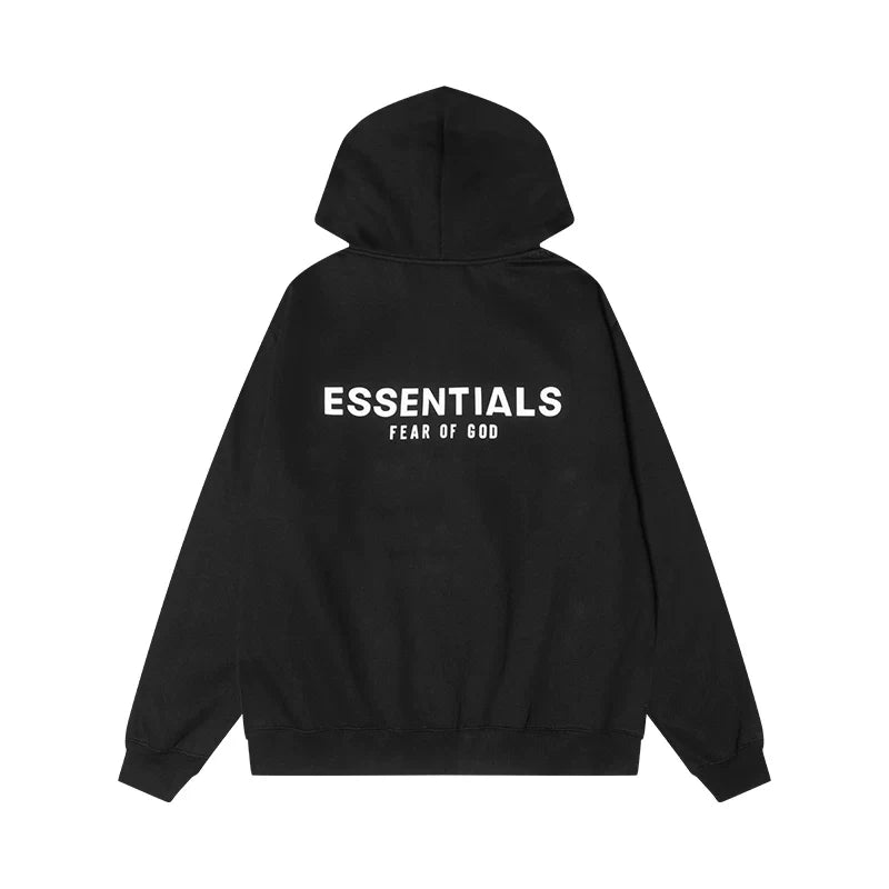 Fear Of God Essentials Back Print Hoodie Black