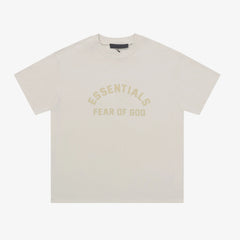 Fear Of God Essentials Arch 3D Double Line Short Sleeve T-Shirt Cream