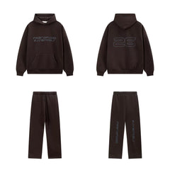 Fear Of God Essentials 26 Graphic Hoodie & Straight‑Leg Pants Set Dark Brown