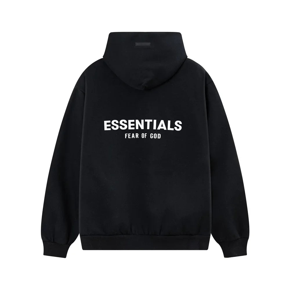 Fear Of God Essentials Back Logo Oversized Hoodie Black