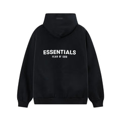 Fear Of God Essentials Back Logo Oversized Hoodie Black