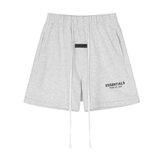Fear Of God Essentials Logo Fleece Shorts Light Oat Heather