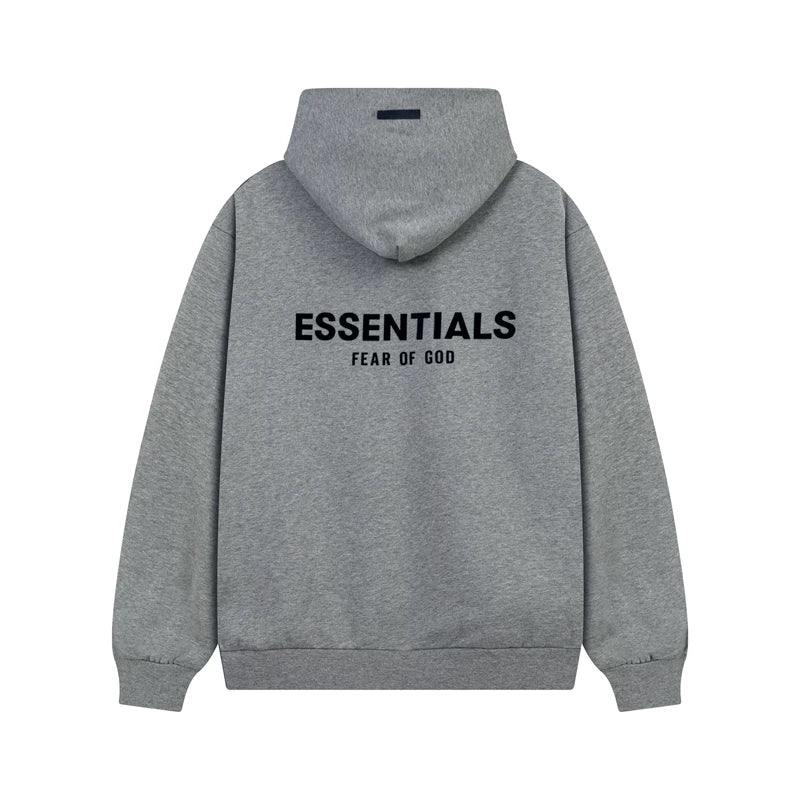 Fear Of God Essentials Back Logo Oversized Hoodie Light Heather Grey